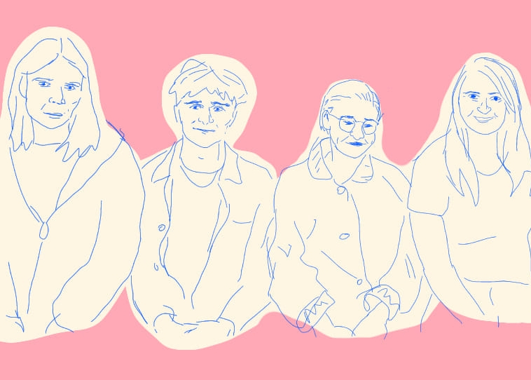 Line drawing of the band wormboys